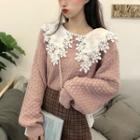Lace Collar Long-sleeve Sweater