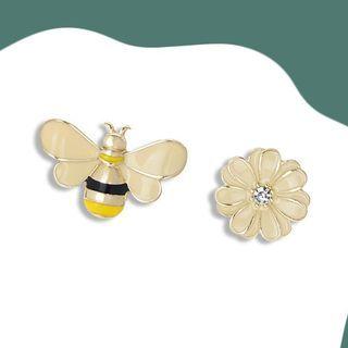 Alloy Bee / Flower Brooch