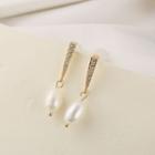 Rhinestone Freshwater Pearl Dangle Earring 1 Pair - As Shown In Figure - One Size