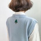 Christmas Tree Round-neck Knit Vest