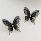 Rhinestone Butterfly Earring 1 Pair - Black - One Size