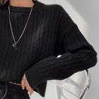 Loose-fit Cable-knit Cropped Sweater