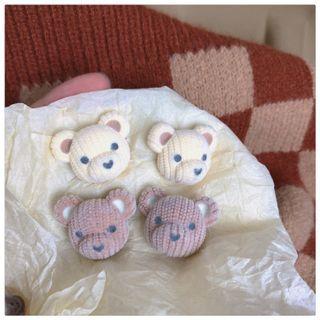 Velour Bear Ear Stud