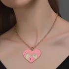 Heart Pendant Alloy Necklace 01 - Gold - One Size