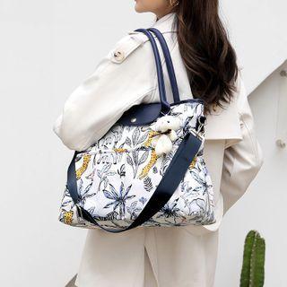 Floral Nylon Tote Bag