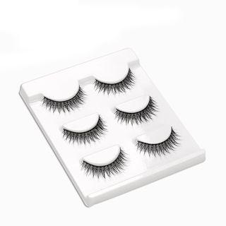 False Eyelashes (3 Pairs) #l11 L11 - Black - One Size