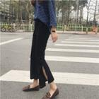 High-waist Lace-up Boot-cut Pants