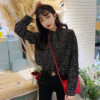 Knot Front Dotted Shirt