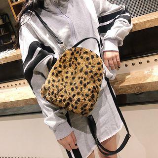 Furry Midi Faux-leather Backpack