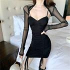 Mesh Light Jacket / Spaghetti Strap Dress