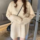 Knitted Loose-fit Cable-knit Sweater