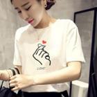 Finger Heart Print Short-sleeve T-shirt