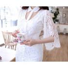 Cutout-front Lace Mini Shirtdress