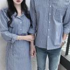 Couple Matching Striped Shirt Dress / Striped Shirt