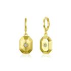 Simple And Fashion Plated Gold Geometric Star Earrings With Austrian Element Crystal Golden - One Size