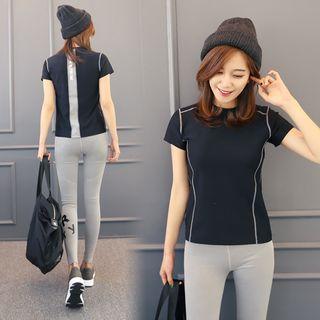 Piped Slim-fit Sports T-shirt