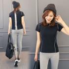 Piped Slim-fit Sports T-shirt