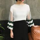 Frilled Tulle Sleeve Top