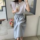 Sleeveless T-shirt / Midi A-line Skirt