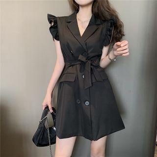 Sleeveless Double Breasted A-line Mini Dress