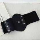 Snap-button Studded Elastic Belt Black - One Size
