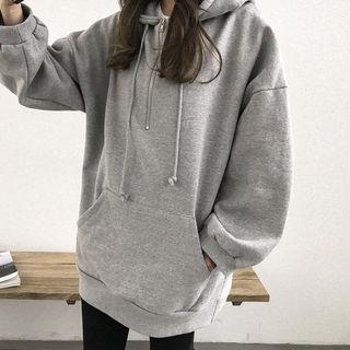 Zipped Lettering Brushed-fleece Lined Hoodie