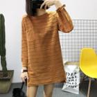 Long-sleeve Striped Mini T-shirt Dress