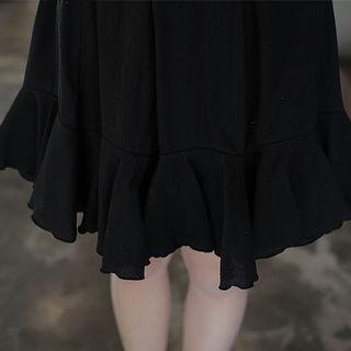 Band-waist Inset Shorts Ruffle-hem Skirt