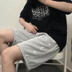 Crescent Star Print Straight Leg Sweatshorts