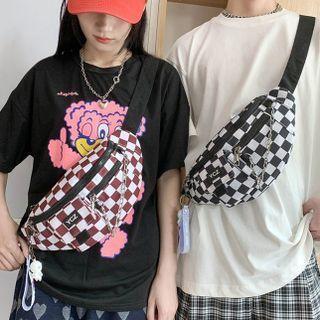 Checkerboard Pattern Belt Bag