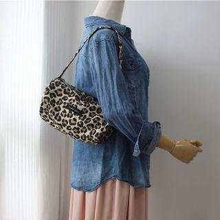 Leopard Print Zip Shoulder Bag Leopard - One Size