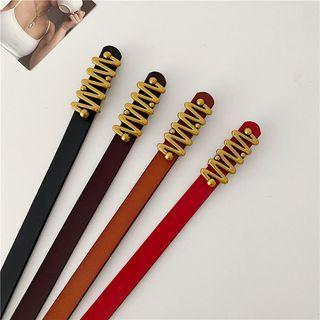 Alloy Genuine Leather Belt