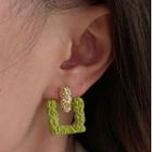 Square Alloy Dangle Earring 1 Pair - Green - One Size