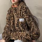 Leopard Print Oversized Hoodie