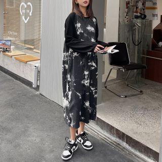 Raglan Tie Dye Sweatshirt Dress