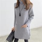 Turtle-neck Wool Blend Sweater Dress