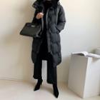 Hooded Thick Padding Coat Black - One Size