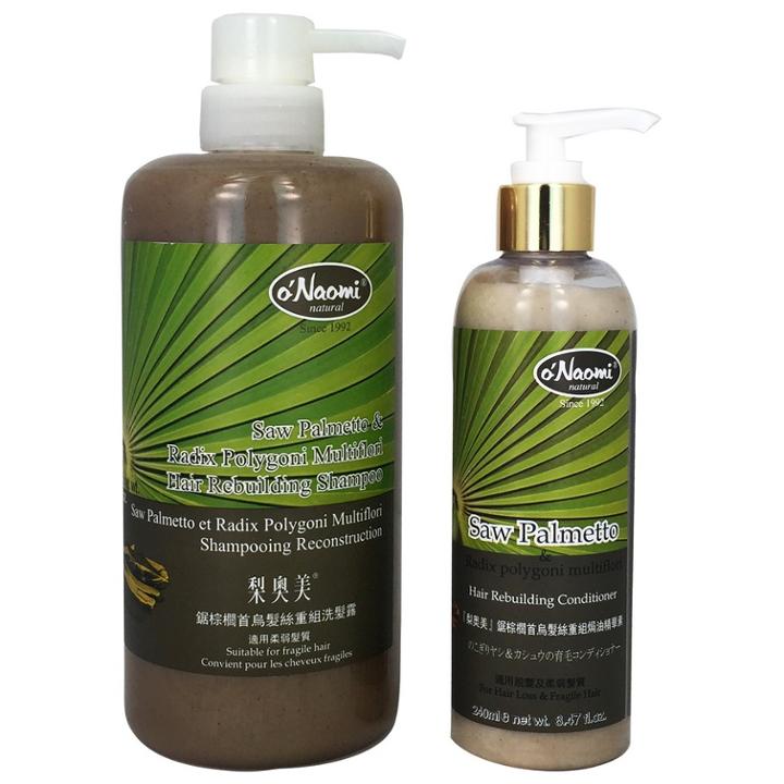 O'naomi - Hair Care Set : Saw Palmetto & Chinese Herbal Rebuilding Hair Shampoo + Hair Conditioner 2 Pcs