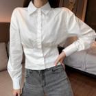 Lace-up Back Crop Shirt