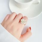 Flower Alloy Open Ring White - One Size