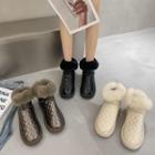 Fluffy Trim Quilted Short Snow Boots