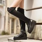 Lace-up Platform Over The Knee Boots