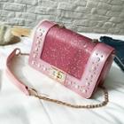 Sequined Faux-pearl Chain Strap Shoulder Bag