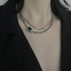 Layered Alloy Chain Necklace As Figure - One Size