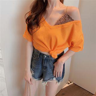 Patchwork Loose-fit Plain Top