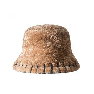 Contrast Stitch Fleece Bucket Hat
