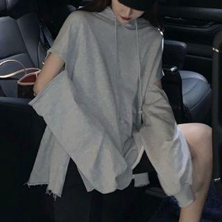 Cutout Hoodie Gray - One Size