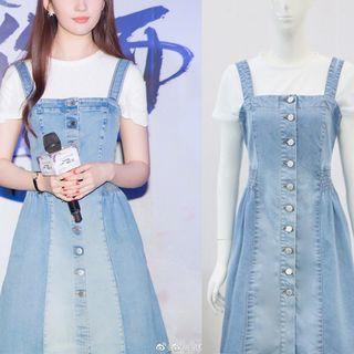 Short-sleeve T-shirt/sleeveless Denim Dress