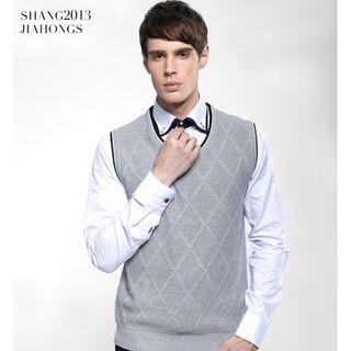 Contrast-trim Sweater Vest