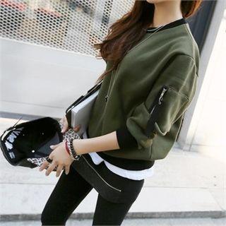 Pocket-detail Contrast-trim Sweatshirt